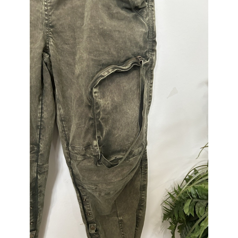 Free People Cant Compare Slouch Pants XS Olive Green Cargo Utility Grunge Boho - Picture 3 of 8
